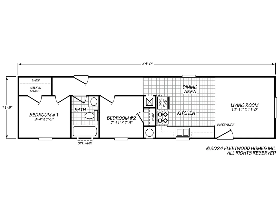 Canyon Lake 12482L floor plan — 2 Beds