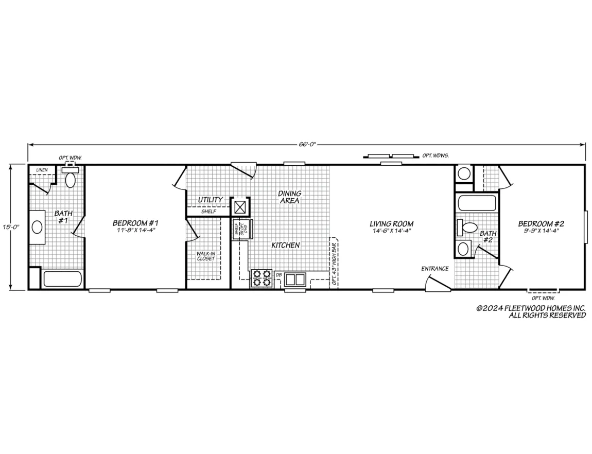 Canyon Lake 15662C floor plan — 2 Beds