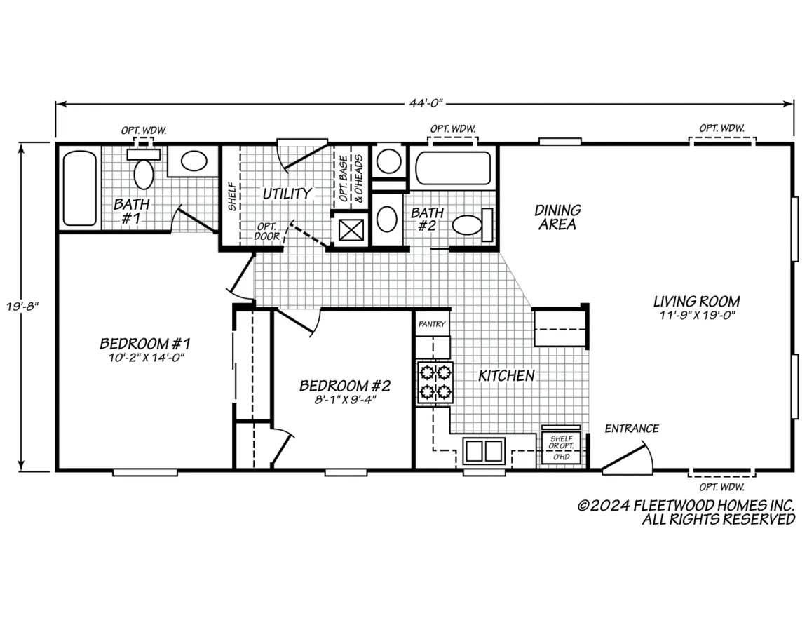 Canyon Lake 20442L floor plan — 2 Beds