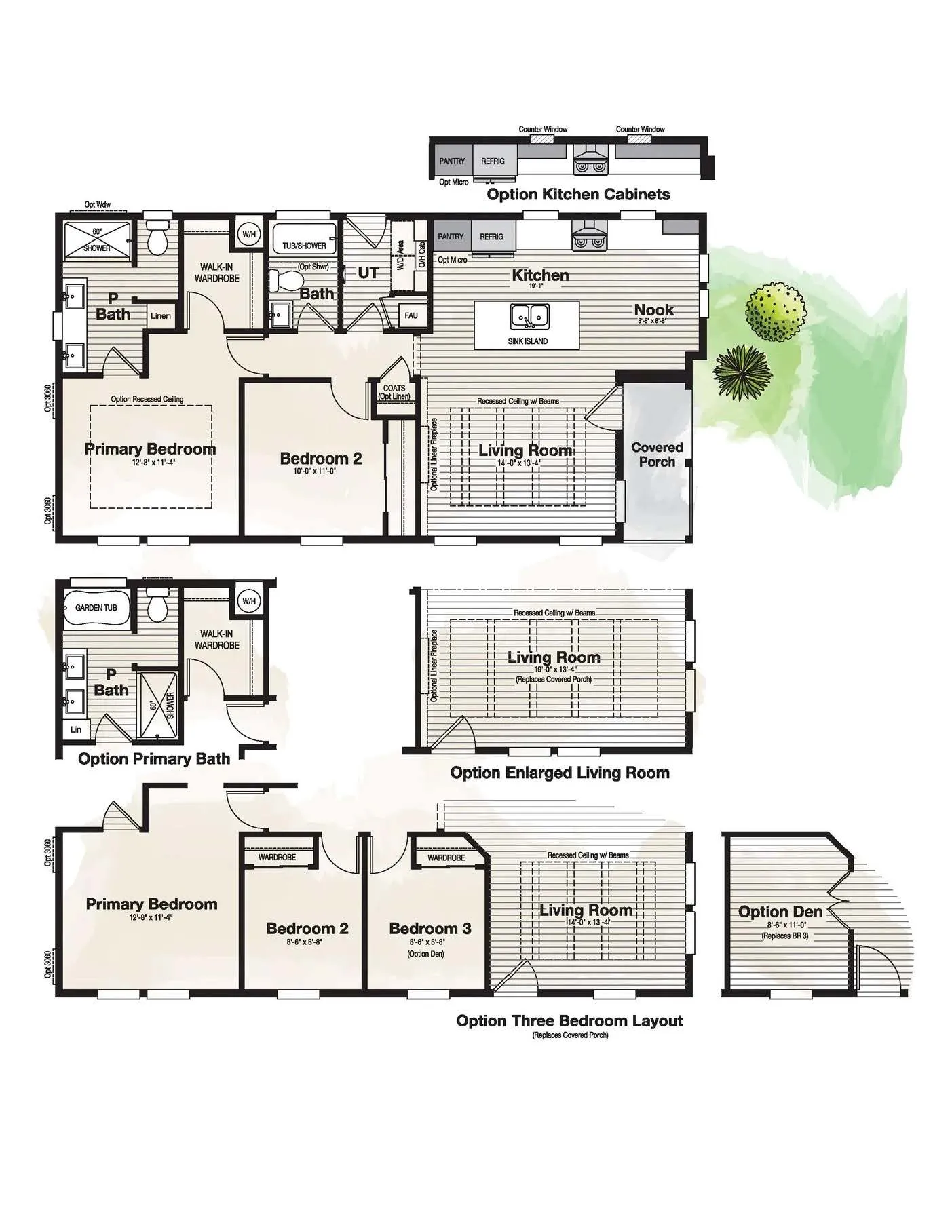 Coronado 2446B - 3 Bedrooms - 2 Bathrooms (1034 to 1368 sq. ft.)
