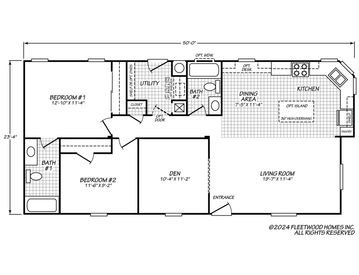Canyon Lake 24502K floor plan — 2 Beds