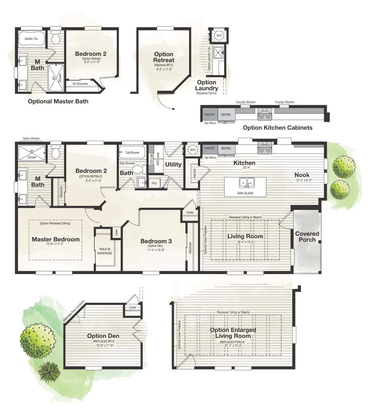 Coronado 2456B - 3 Bedrooms - 2 Bathrooms (1252 to 1537 sq. ft.)