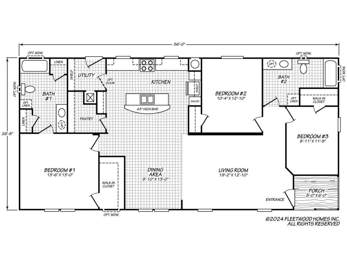 Canyon Lake 28563G floor plan — 3 Beds