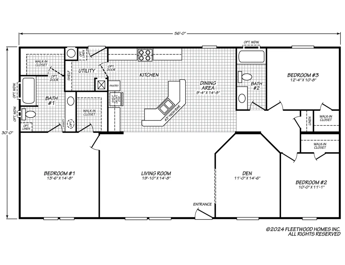Canyon Lake 30563K floor plan — 3 Beds