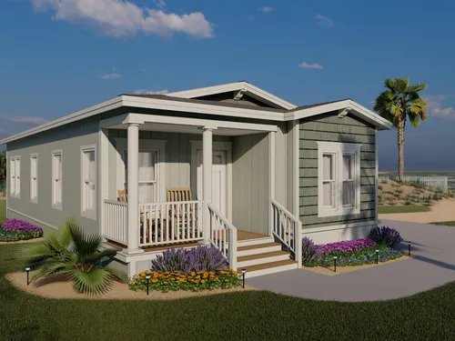 Coastal Exterior with Hip Roof Option - Porch View